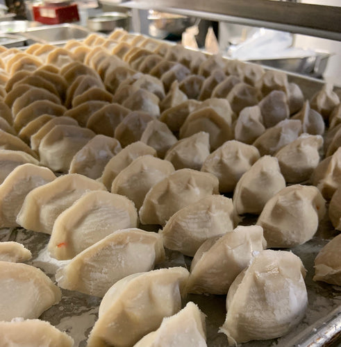 Frozen Dumplings: Pork Blue Oyster Zucchini-per bag (12 dumplings)