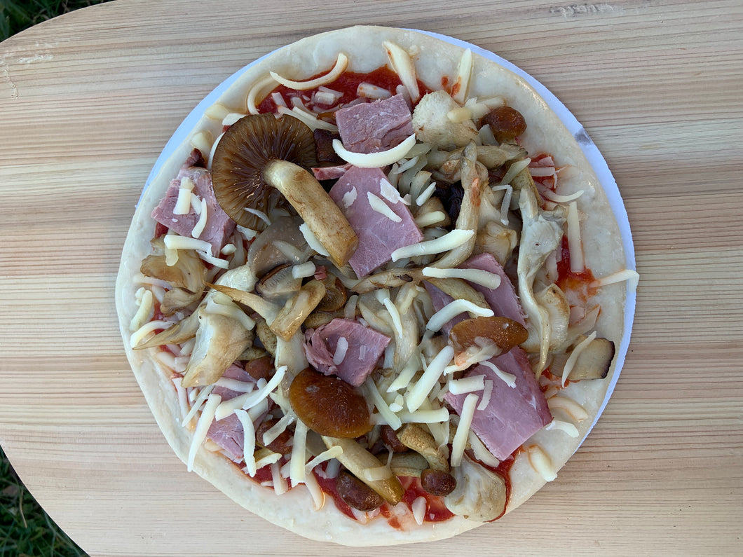 Mushroom medley with ham 8”